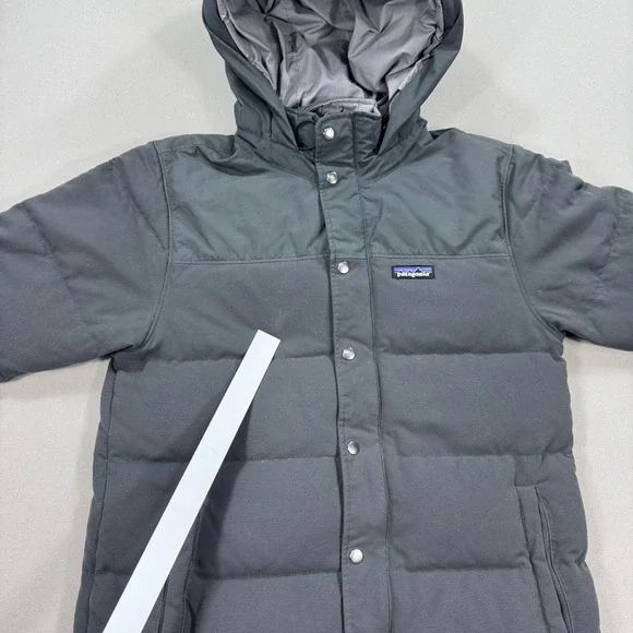 Patagonia Jacket Men's Small Gray Quilted Goose Down Parka Outdoors Hiking Gorp - Picture 11 of 12